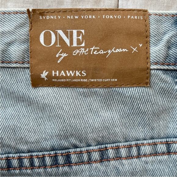 RARE Revolve X One Teaspoon Light Wash Hawks Cheetah Distressed Denim Shorts -30 - Picture 5 of 12